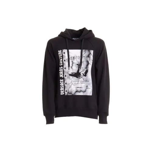 VERSACE JEANS Swan Logo Drawstring Hoodie
