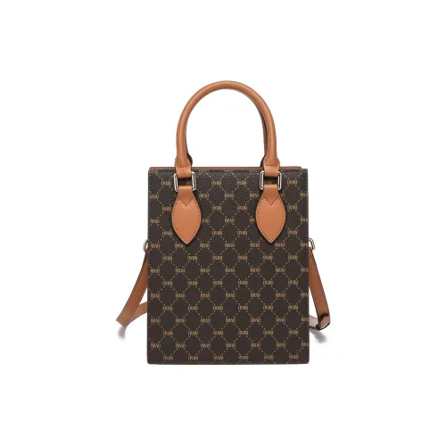 SEPTWOLVES Artificial Leather Handbag Medium Size Women's Coffee/Brown