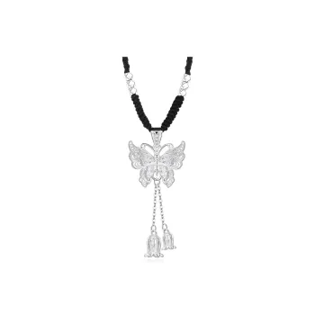 KADER 925 Sterling Silver Necklaces Women's Silver Black Gift Box Set
