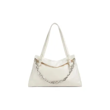 CHARLES&KEITH PU Shoulder Bag Large Size Women's Cream Milk White