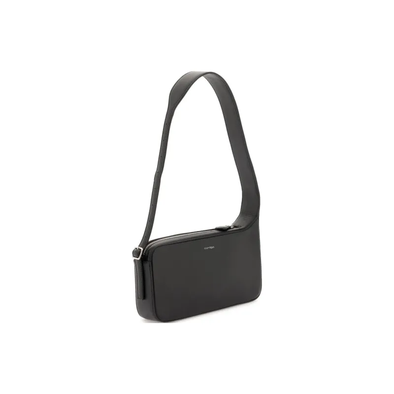 COURREGES Logo Printed Zip Up Shoulder Bag-1