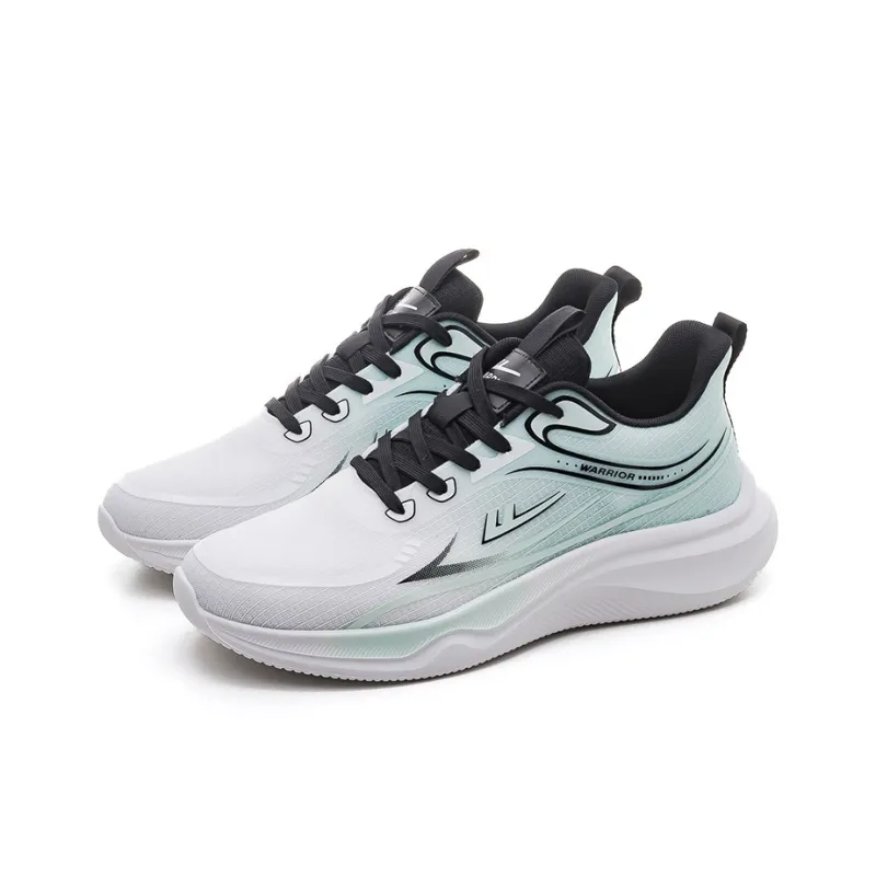 Warrior Rebound Low Top Casual Running Shoes Men's White Black Green-2