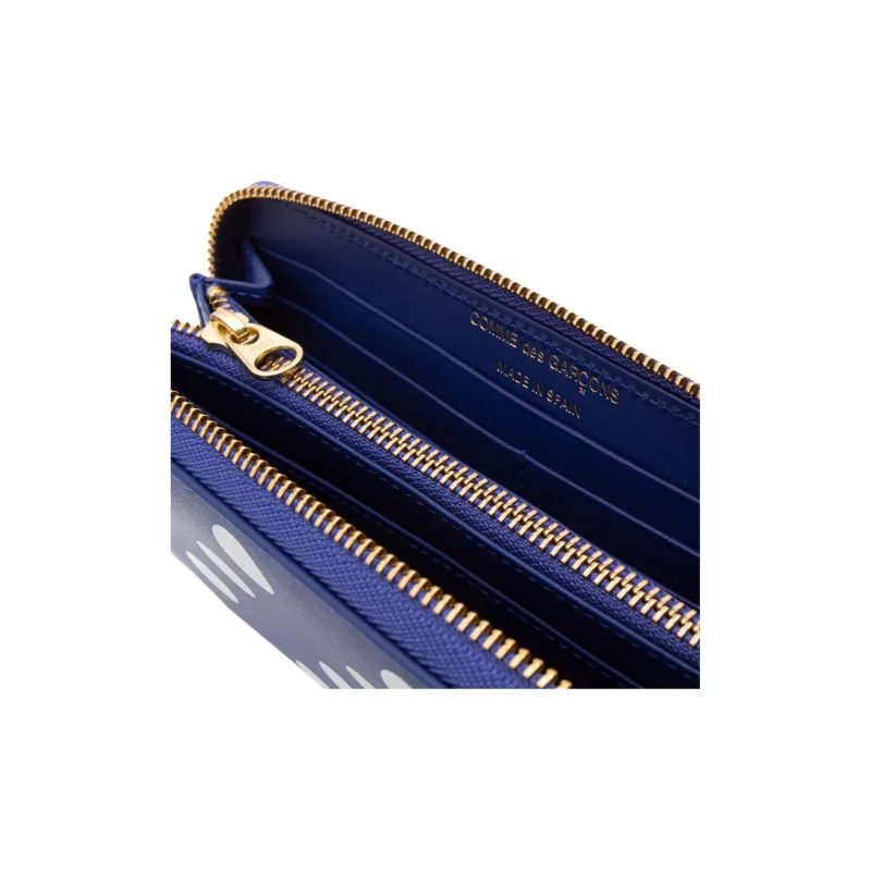 CDG Leather Wallet Women's Blue-4