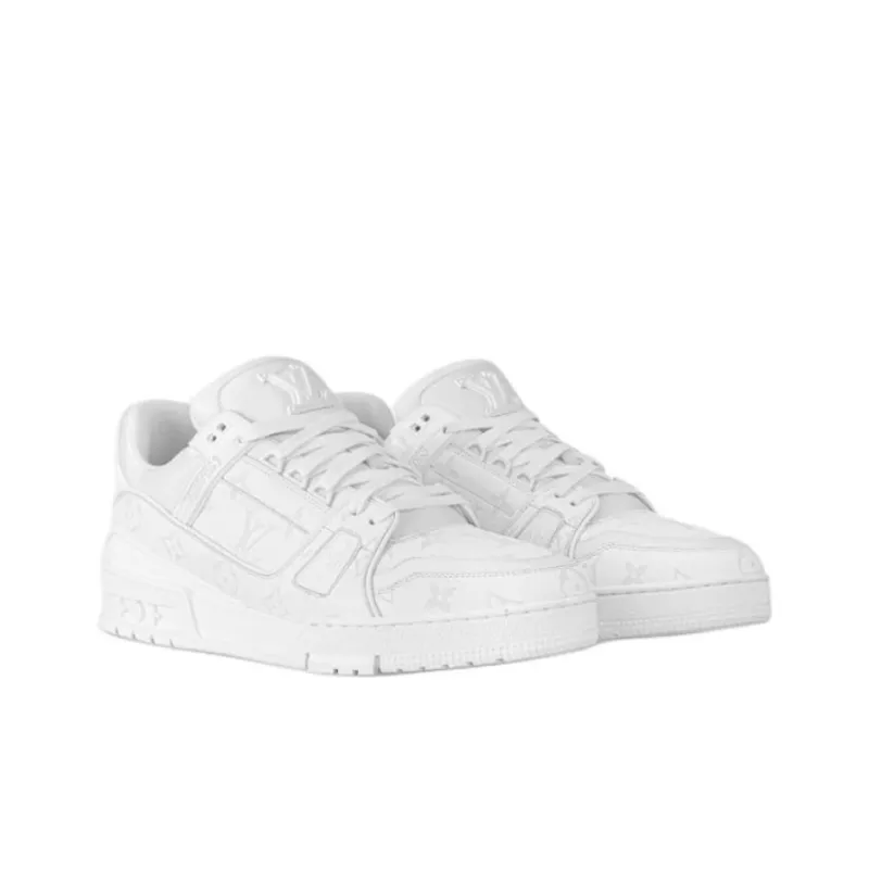 LOUIS VUITTON Trainer 2025 Spring And Summer Men's Collection Low-Top Skateboard Shoes Men's White-1