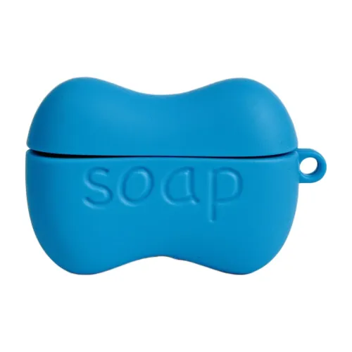 Wei Xin Compatibility With Apple AirPods 4/2/3/4th Generation/AirPods Pro/Pro 2 Silicone Blue Soap Headphone Cases