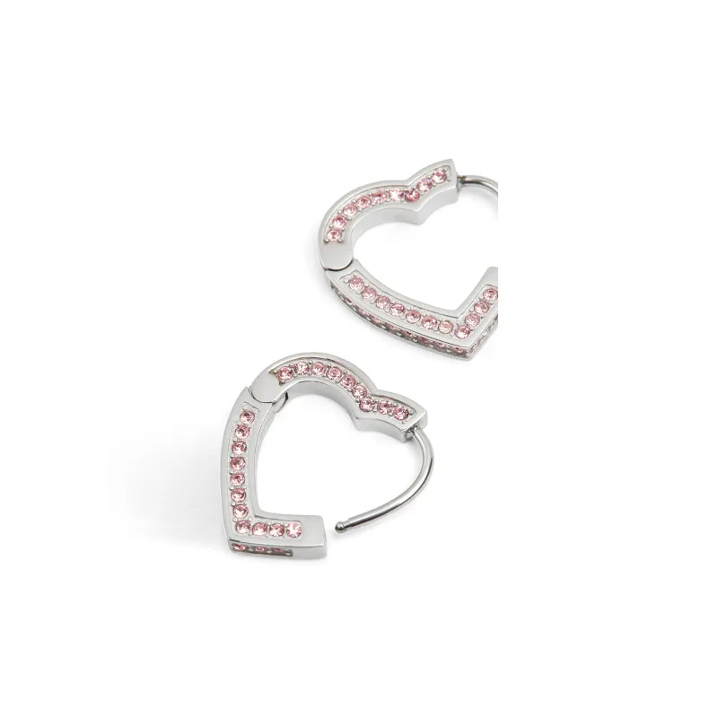CHARLES&KEITH Artificial Crystal Earrings Women's Silver/Rose Gold-2