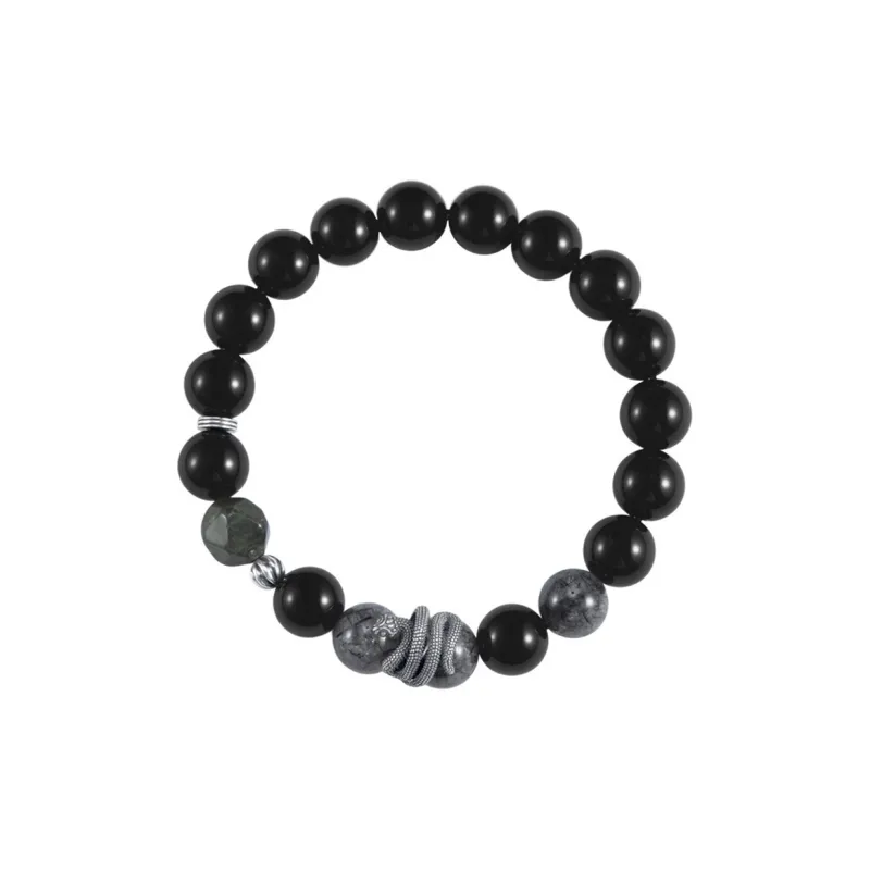 Bubble Scallops Obsidian Bracelets Unisex-0