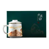 Li Ti Tong-Dragon Raising Its Head Total Crimson Baichuan Cup (Glazed)