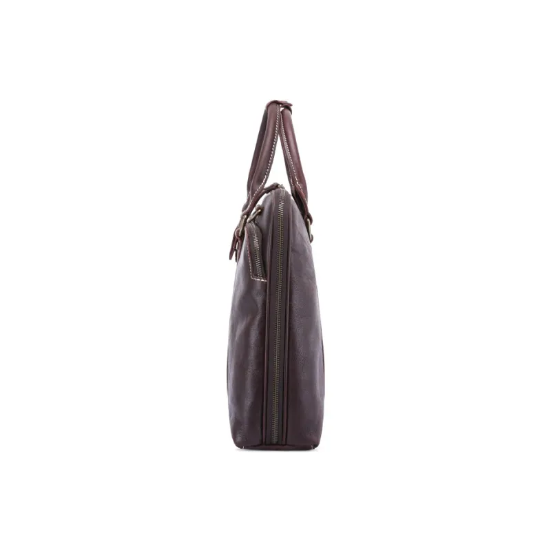 DOSRFINI Cow Leather Briefcase Shoulder Bag Crossbody Bag Handbag Regular Men's Deep Oil Gloss/Black Oil Gloss-3