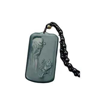 Jade Charm Yao Hetian Jade Necklaces Green Jade Unisex