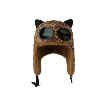 FREE RABBITⅡ Korean Style Letter Embroidery Black Cat Ear Headphones Trapper Hats Unisex