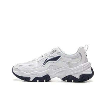 LiNing Brown Sugar Anti-Slip Wear-Resistant Breathable Height Increasing Low-Top Casual Shoes Men's White