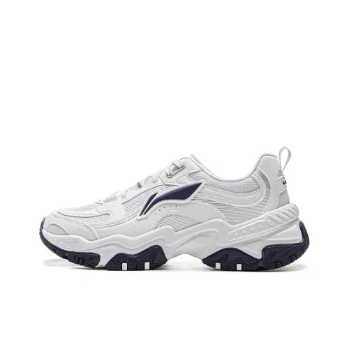 LiNing Brown Sugar Anti Slip Wear Resistant Breathable Height Increasing Low Top Casual Shoes Men's White