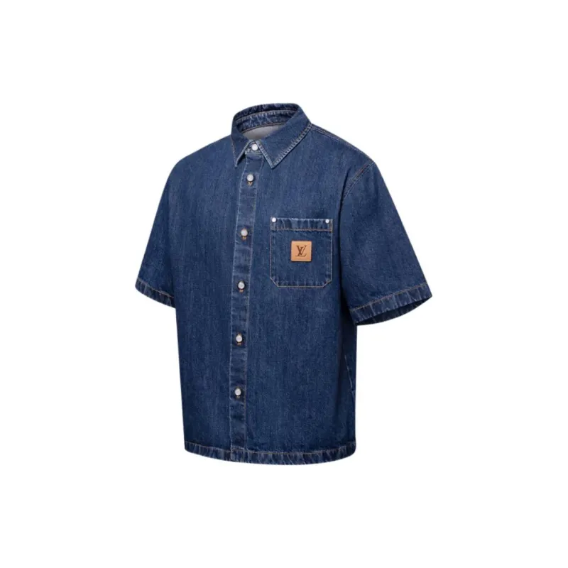 LOUIS VUITTON Signature Denim Short Sleeved Shirt-2