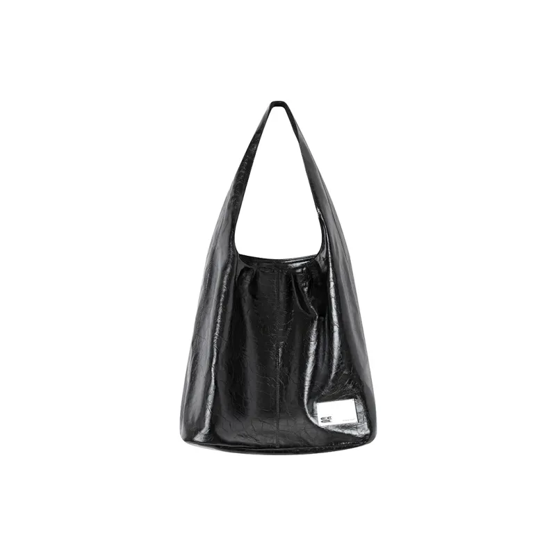 Crying Center PU Shoulder Bag Medium Large Unisex Brown/Red/Black-22