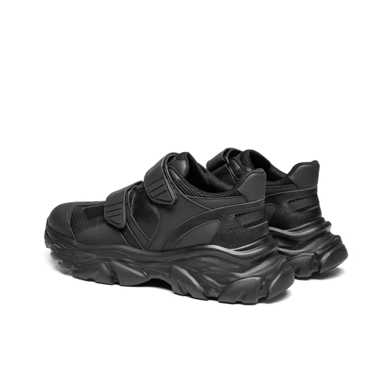ROBERTA DI CAMERINO Nappa Collection Anti Slip And Wear Resistant Height Increasing Low Top Chunky Sneakers Men's Black-3
