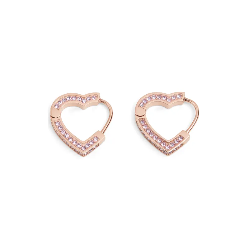 CHARLES&KEITH Artificial Crystal Earrings Women's Silver/Rose Gold-4