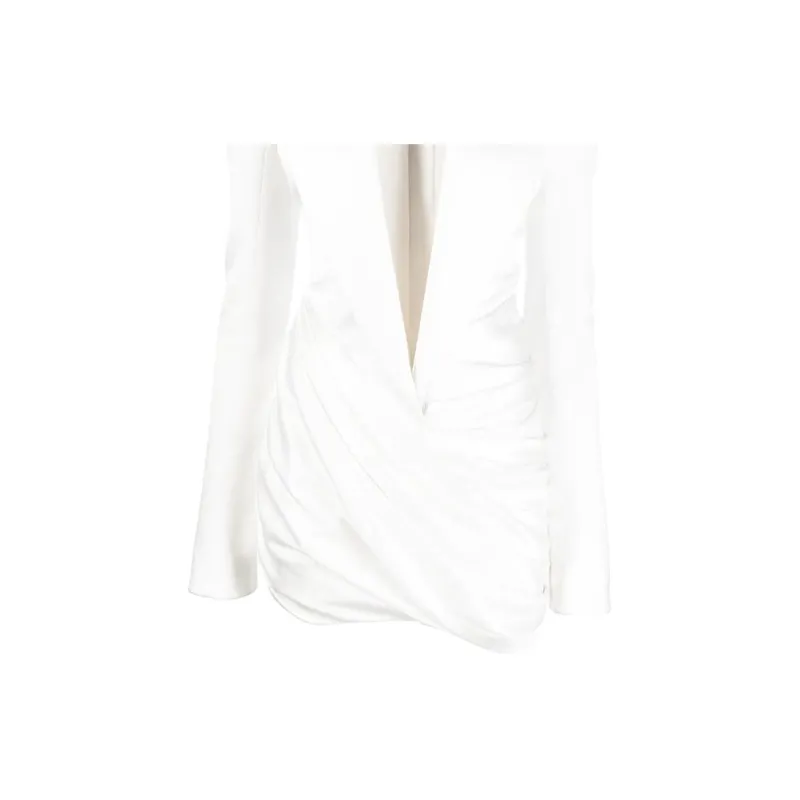 BALMAIN SS22 Long Sleeved Dress Women's White-3