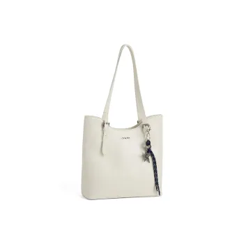 JACD PU Tote Bag Shoulder Bag Regular Women's Lanzhou White/Chocolate Brown