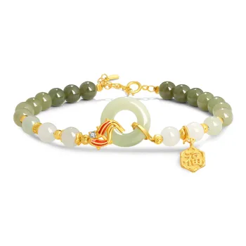 Lao Feng Xiang Hetian Jade Bracelets White Jade/Pale Greenish White Jade Women's