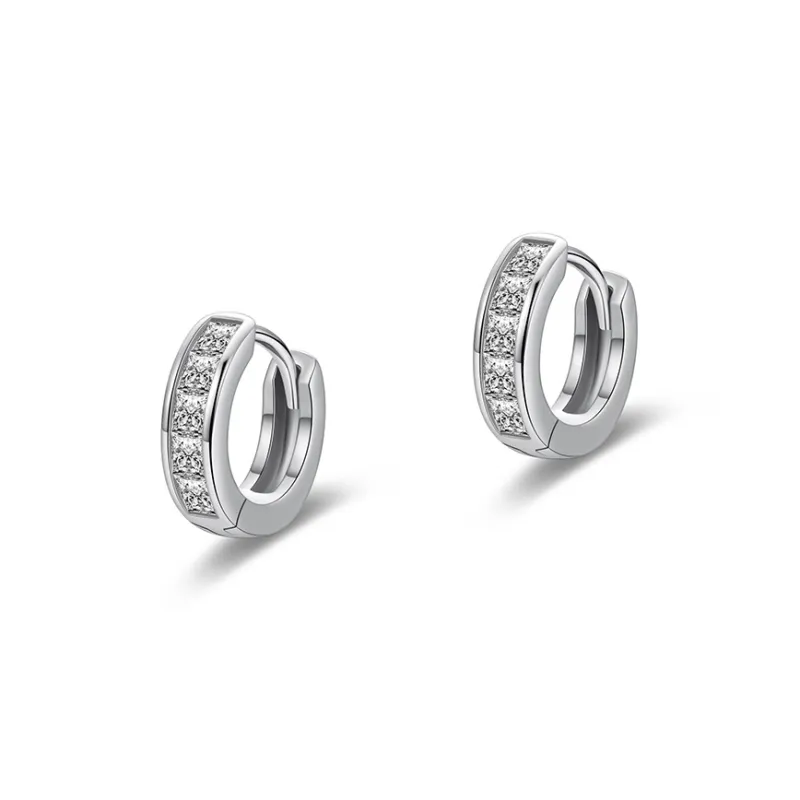 P&N S925 Silver Hoop Earrings Women's-5