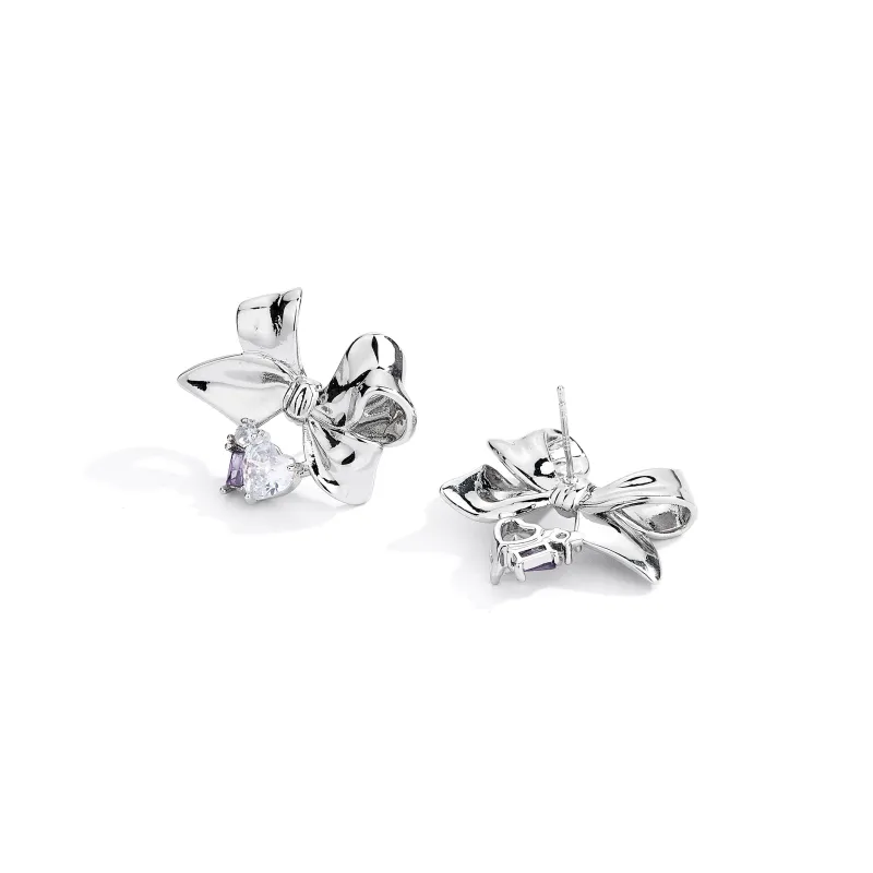 CLARKIA FLOWER Copper Stud Earrings Women's-3