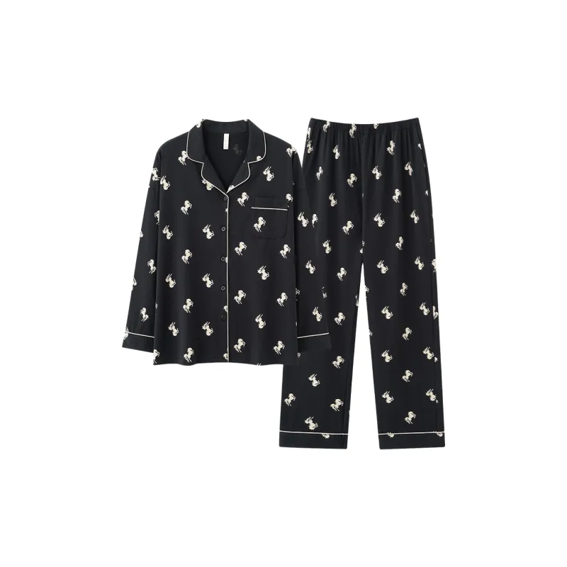 Qin Jing Pajama Set Unisex Black-3