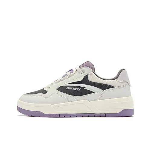 QIAODAN Pine And Oak · Nine Zero Skateboard Shoes Women's Low-Top Gray Black Purple