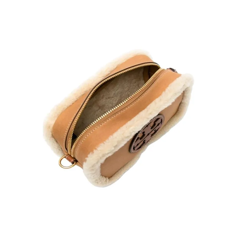 TORY BURCH Lambskin Clutch Trumpets Women's Brown-4