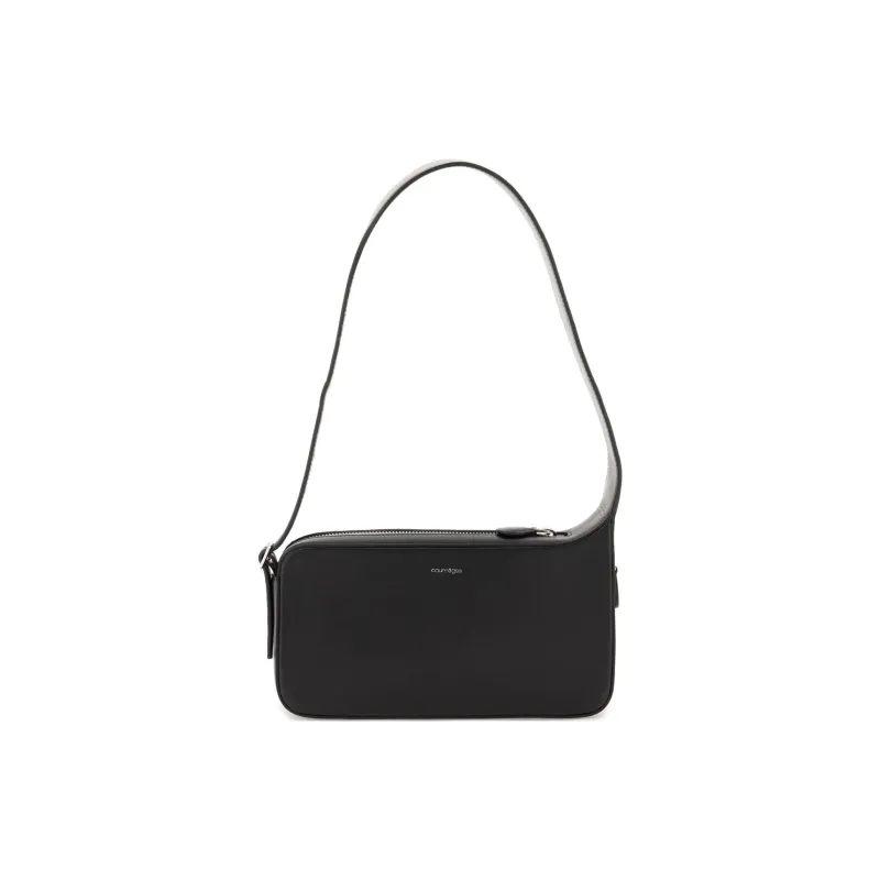 COURREGES Logo Printed Zip Up Shoulder Bag-0