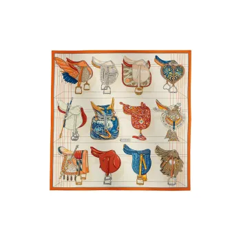 HERMES 2010s Carres 90 Tous En Selle Scarf