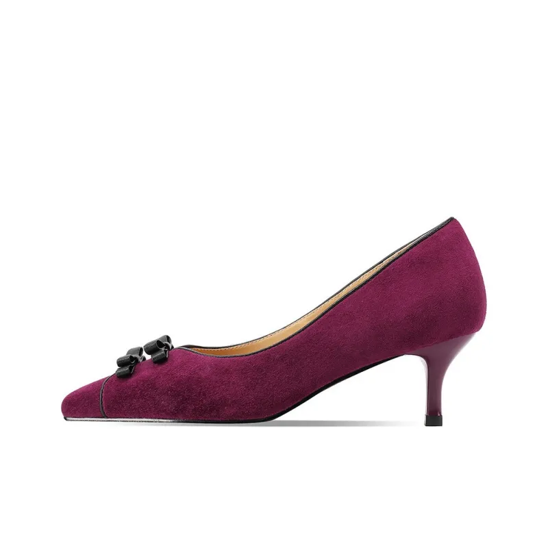XICUNMINGWU Slim Heel High Heels 6cm Women's Burgundy-0