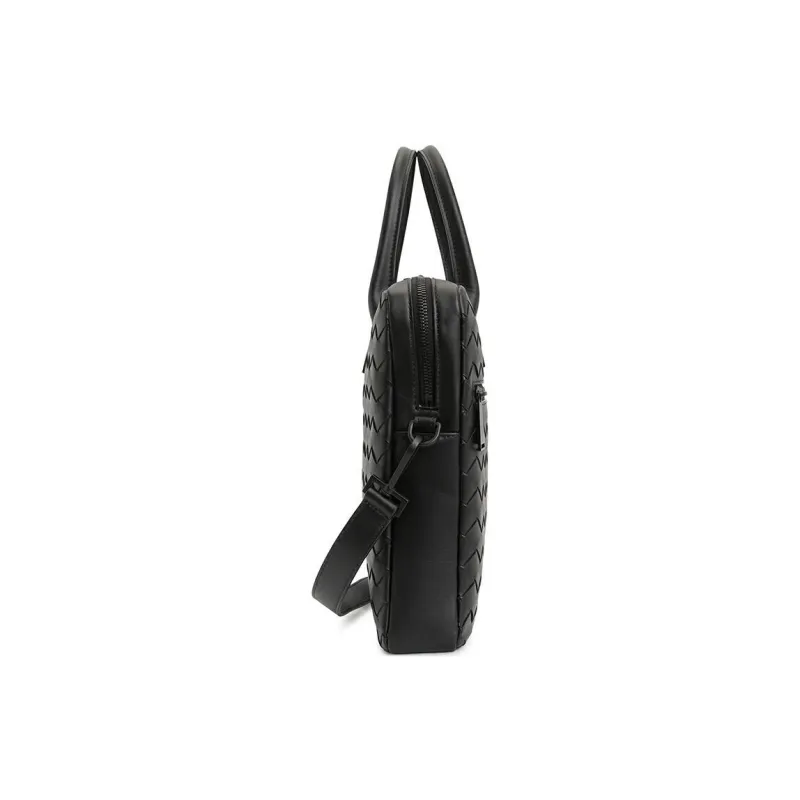 Bottega Veneta Cow Leather Portable One Shoulder Briefcase Men's Black-2