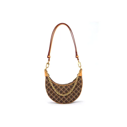 AQUASCUTUM PVC Crescent Bag, Underarm Handbag, Shoulder Bag Regular Women's Brown