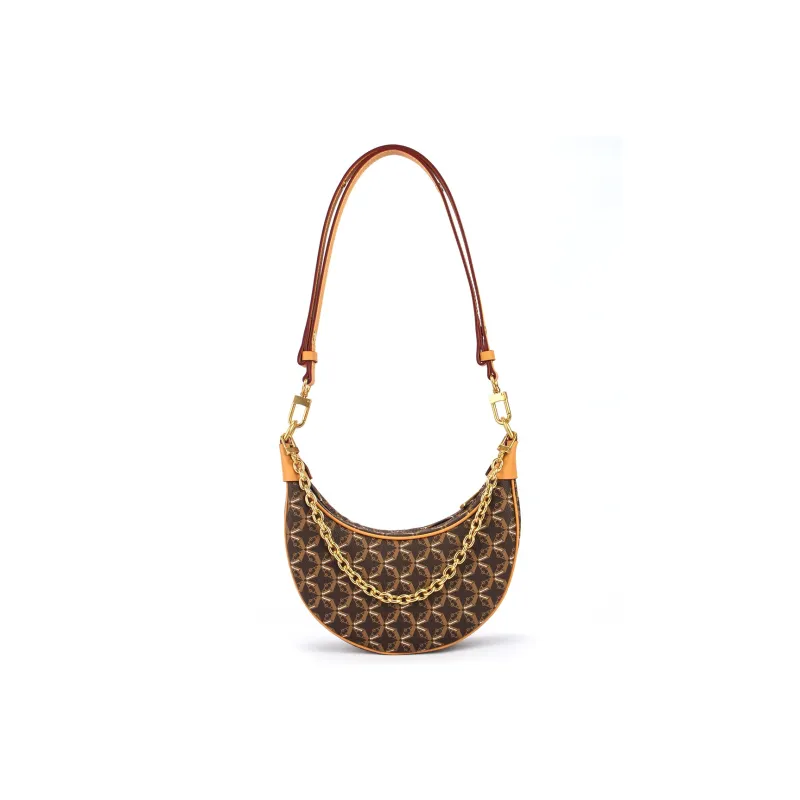 AQUASCUTUM PVC Crescent Bag, Underarm Handbag, Shoulder Bag Regular Women's Brown-0