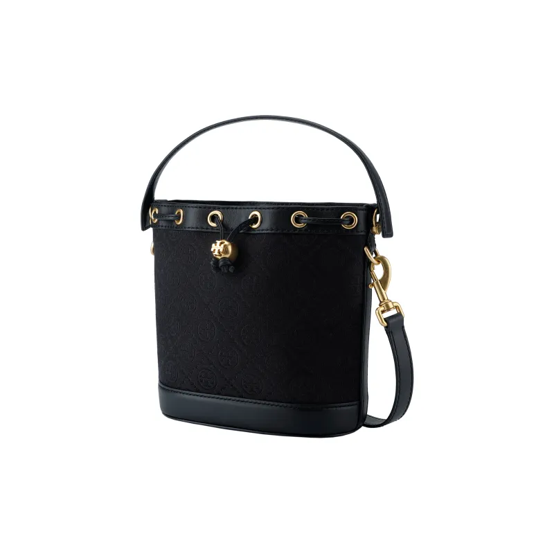 TORY BURCH T Monogram Bucket Bag Black-1