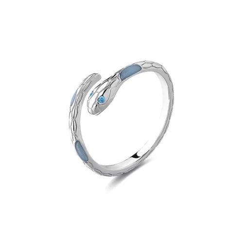 Royal Dragon Mirror 999 Fine Silver Rings Women's