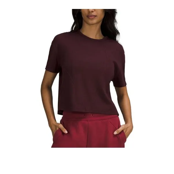 Lululemon Ribbed Asymmetrical Yoga T Shirts Women's-2