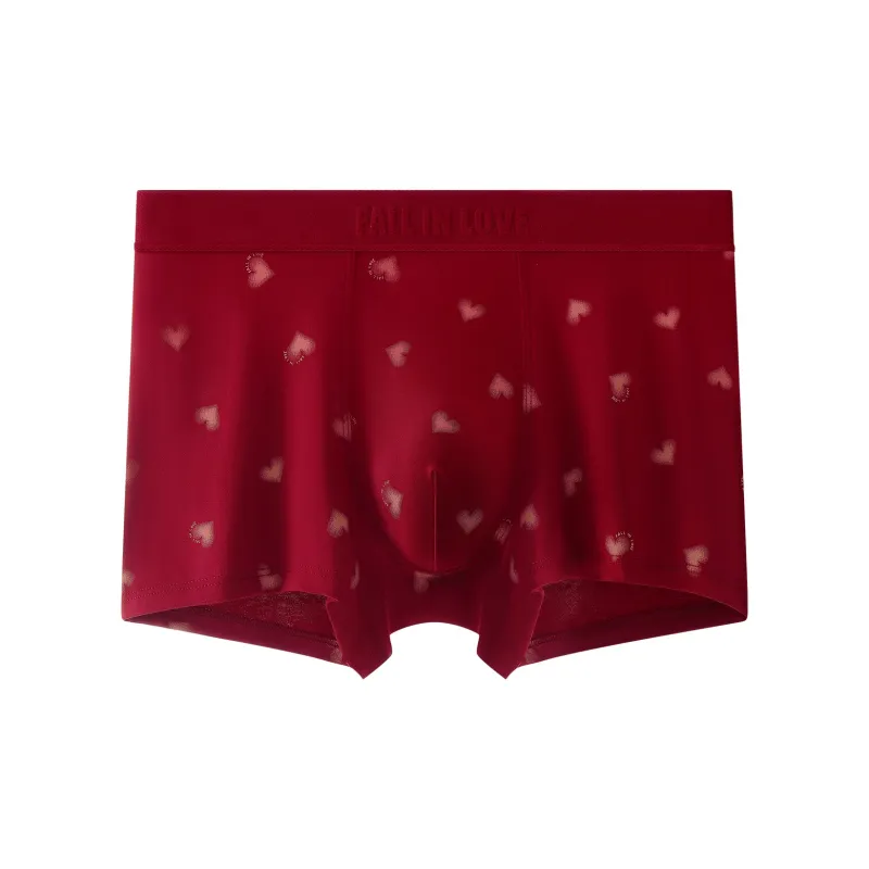 Qiao Ni Tong Underpants Men's Box 3 Pack Red-2