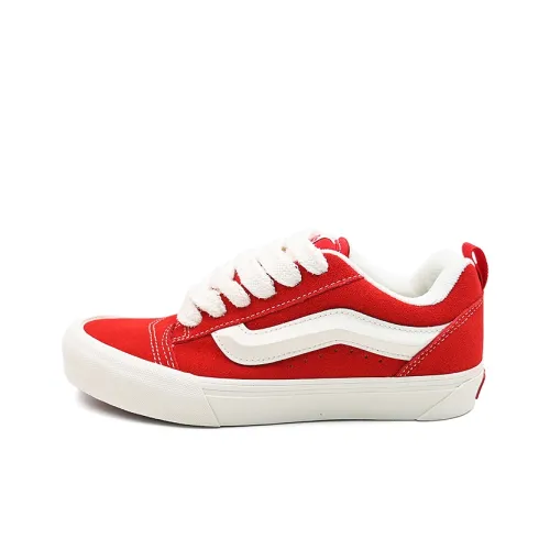 Vans Knu Skool Anti Slip Wear Resistant Low Top Skateboard Shoes Unisex Red