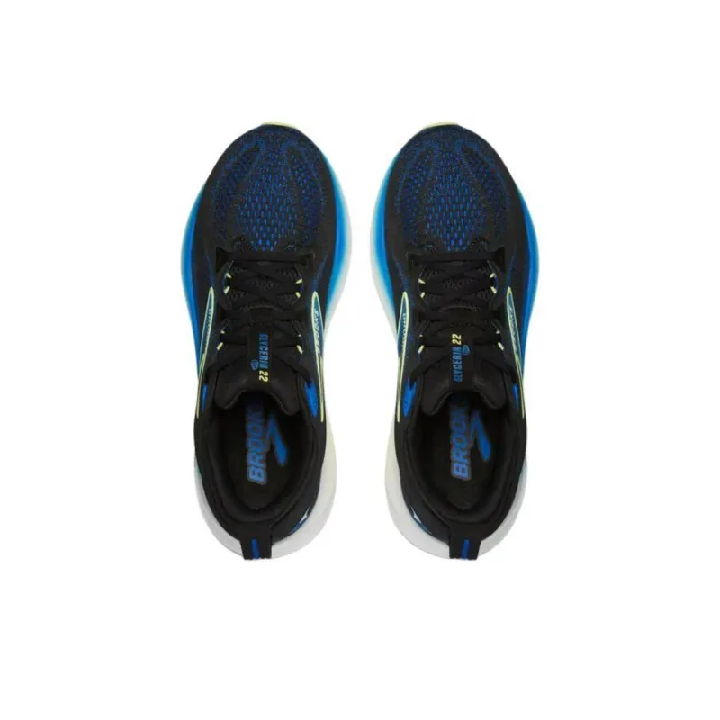 Brooks Anti Slip Wear Resistant Low Top Running Shoes Men's Black Blue Yellow-3