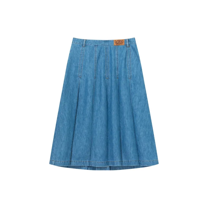 E.land Denim Long Skirt Women's Denim-1