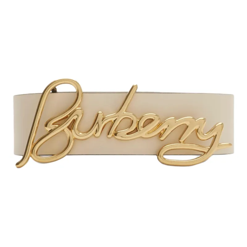Burberry Calfskin Gold Plated Leather Leather Belts Unisex Black Width  3CM-1