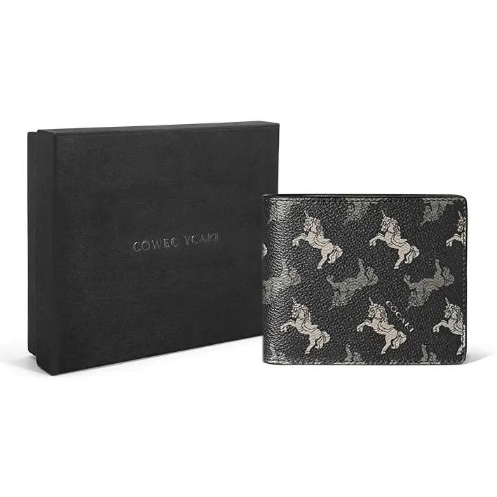 COWEC YCAKI Synthetic Leather Wallet Large Size Men's Black-5