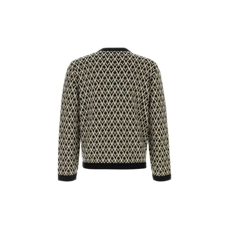 Valentino Toute La V Patterned Straight Hem Cardigan-1