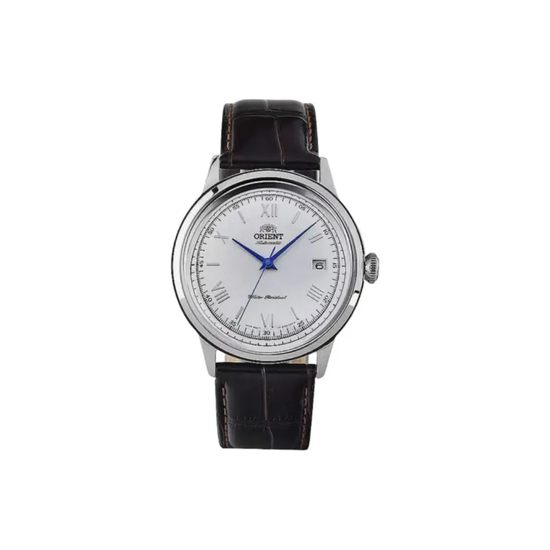 ORIENT Bambino Collection Automatic Mechanical Movement Leather Strap Watch 40.5mm Unisex White Dial-0