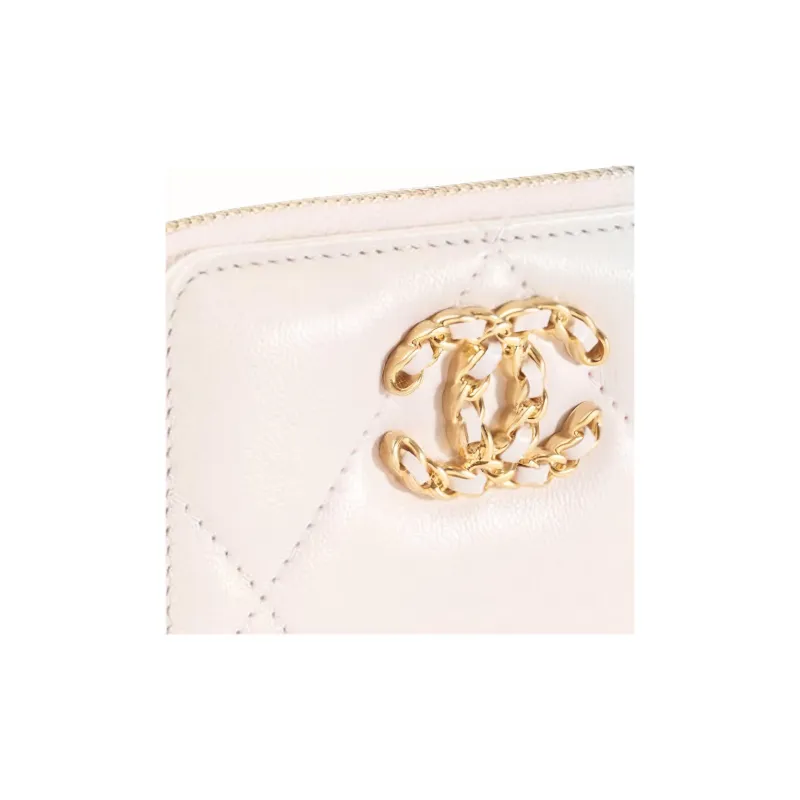 CHANEL 19Bag Lambskin Card Holder, Coin Purse Women's Light Purple-2