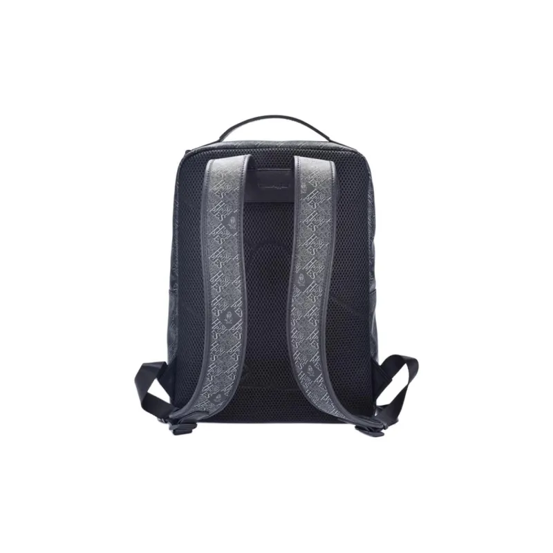 Hush Puppies PVC Polyvinyl Chloride Backpack Medium Size Men's Black-3