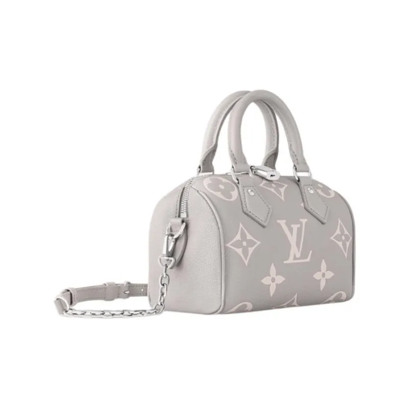 LOUIS VUITTON Speedy Cow Leather One Shoulder Handbag Regular Women's Gray-1