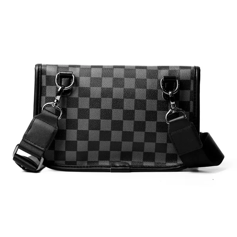 KONADCT PU Shoulder Bag, Crossbody Bag Regular Unisex Khaki/Checkered Black/Monogram/Gray/Woven Black-15